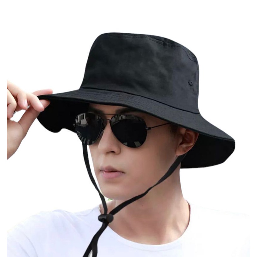 Topi bucket hats rimba pria wanita/topi camping/topi anti panas .