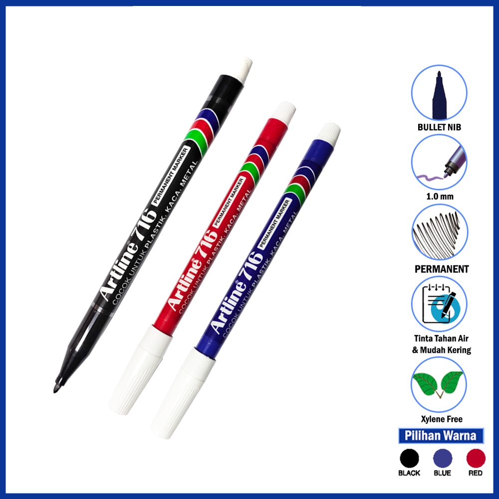 

Artline EK-716 Spidol Permanent Sketch Marker Anti Air