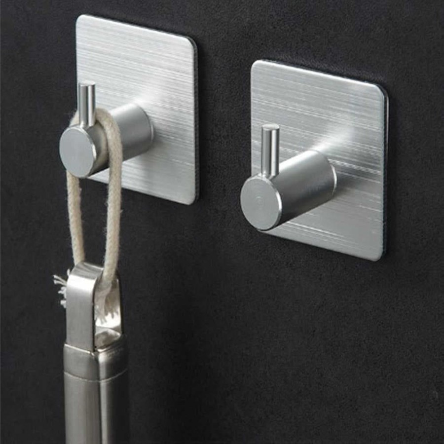 Stiker Gantungan Baju Dinding Tempet Hook Hanger baju Stainless Steel