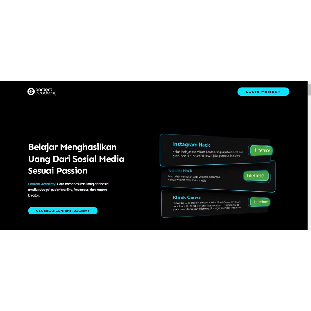 Content Hack - Content Academy Muda Cuma Sekali Pelajari Bagaimana Menghasilkan Uang dari Sosial Med