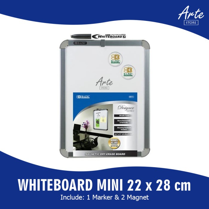 

Papan Tulis Kecil Magnet - BAZIC Magnetic Dry Erase Board - 22 x 28 cm