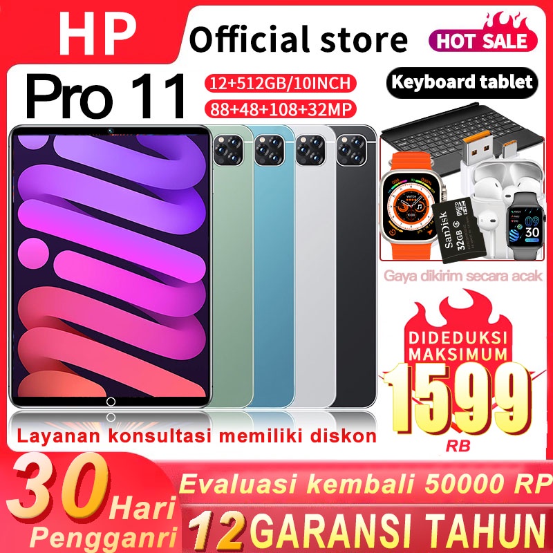 2023New Galaxy tablet PC PRO11 original Baru tablet murah 12GB RAM + 512GB ROM Android Tablet PC 8/1
