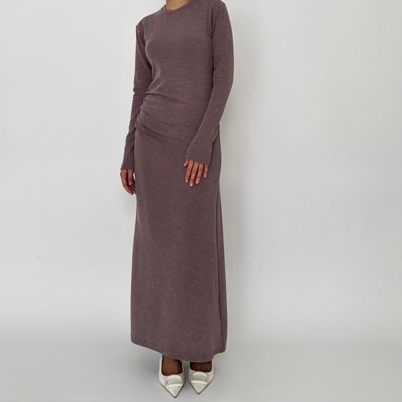 BASIC KNIT DRESS POLOS LONG DRESS DRESS KEKINIAN DRESS SERUT DRESS BODYCON GAMIS MUSLIMAH SIZE S-XL 