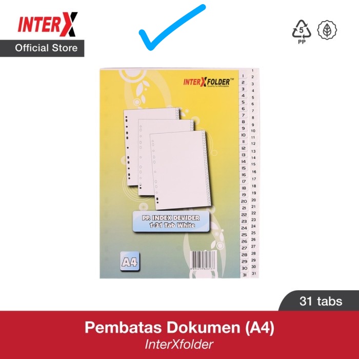 

pembatas buku pembatas binder divider angka -