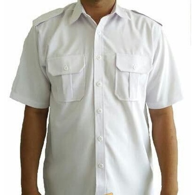 Kemeja Seragam Warna Putih Atasan pakaian baju kemeja PDL PDH pria dinas / kemeja pdl lengan pendek 