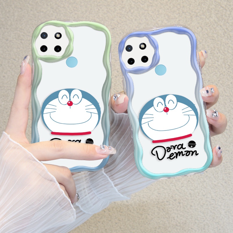 POPCASE For Realme Softcase For Realme C21Y C25Y Case Casing Hp Senyum Doraemon Popular Wavy Curved 