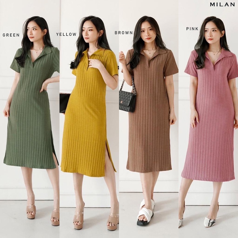 Milan Dress Wanita Modern Wanita Gaun Terusan Jumbo