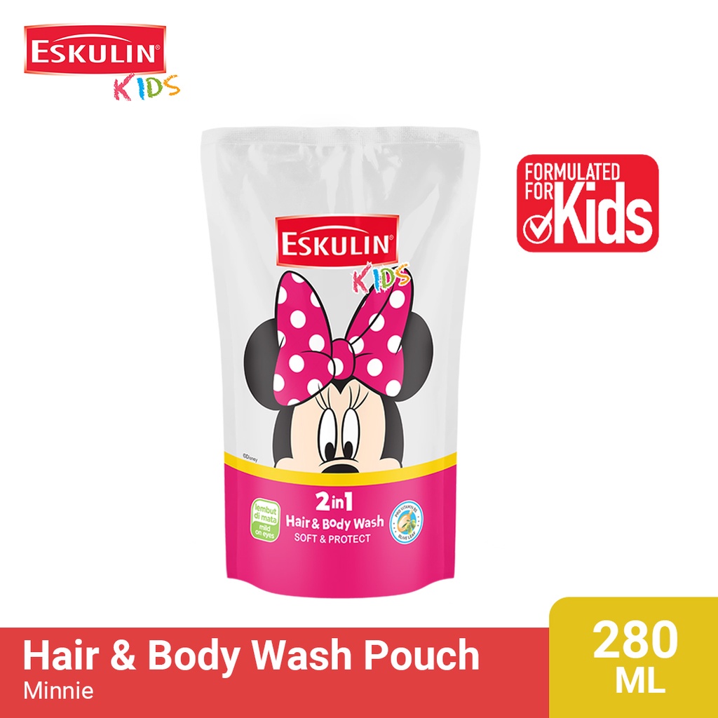 Refil Pouch Eskulin Kids Hair Body Wash Minnie isi Ulang 280ml