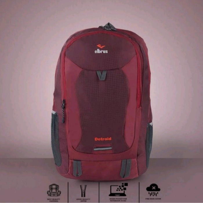 tas ransel eiger original 25 Liter # Ras Punggung - maron, Detroid 25L