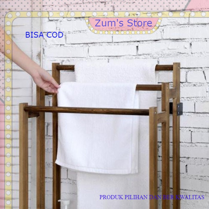 Bisa COD~Gantungan Handuk~Tempat Jemuran Handuk Baju Minimalis Bahan Kayu