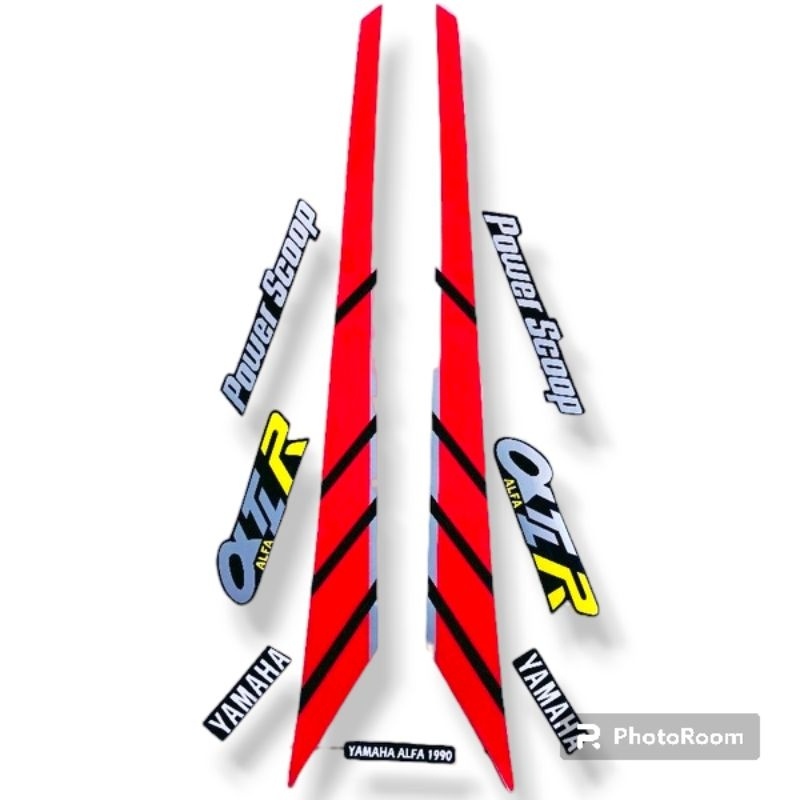Stiker Striping YAMAHA Alfa 1990 Merah