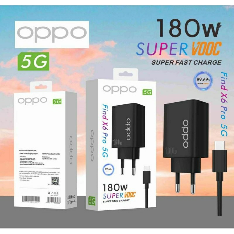 Charger oppo   Find X6 Pro 5G 180W Support FastCharging super Vooc kompatible semua hp smartphone an