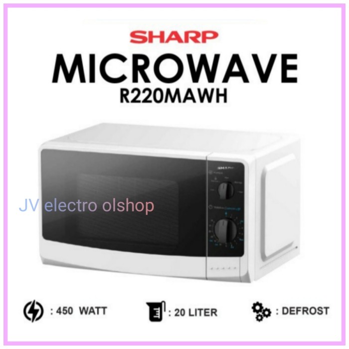 Microwave SHARP R-220MAWH 20 Liter - 450w / SHARP Microwave Low Watt