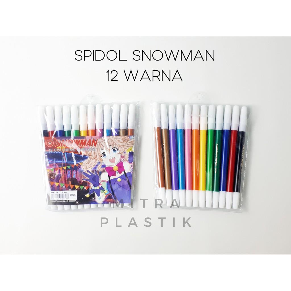 Spidol Kecil 12 Warna Snowman Coloring Markers Spidol Warna Warni