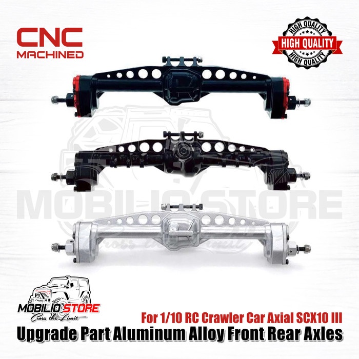 Upgrade Part Metal Front Rear Axles Gardan Portal 1/10 RC Axial SCX10 - Red-Black