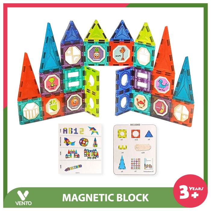 MAINAN ANAK MAGIC MAGNETIC BLOCKS 1 - 52PCS