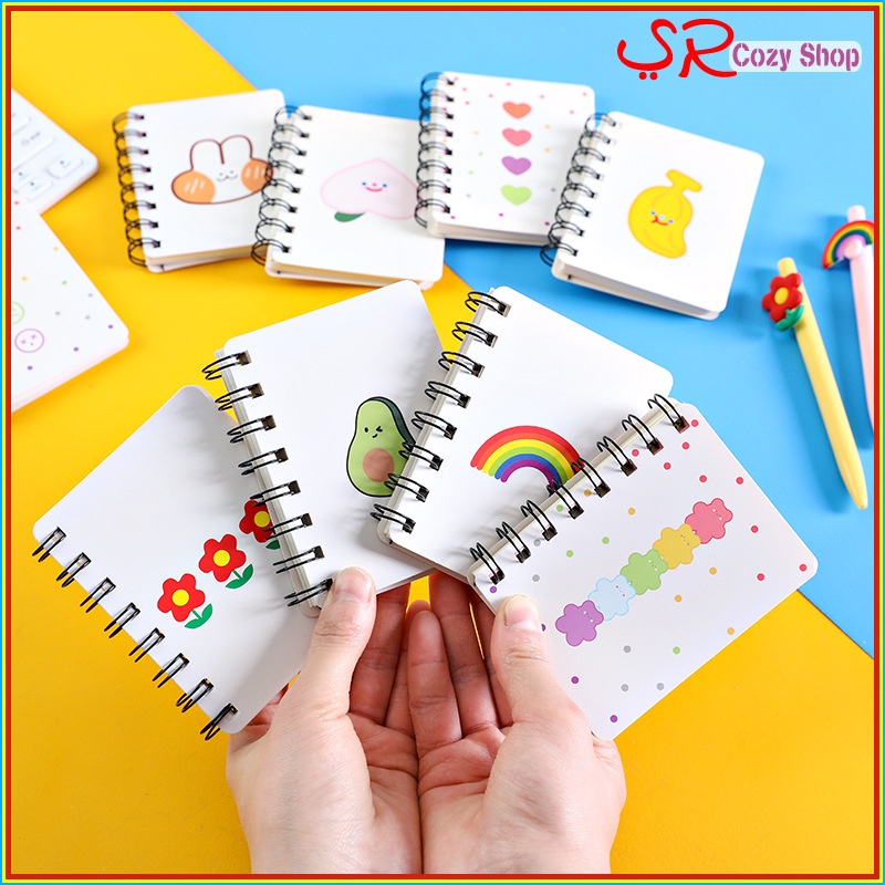 

SR Cozy 80 Lembar Buku Catatan Kumparan Portabel Kartun Lucu Buku Catatan Harian Saku Kecil