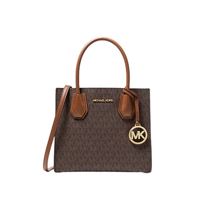 Tas Wanita Cewek Perempuan MK Mercer Medium Logo Messenger Bag - Brown 100% ORIGINAL