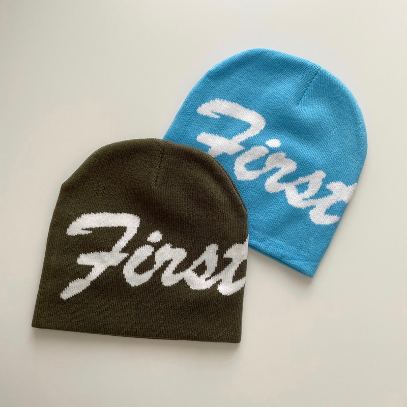 First Time Round - First Beanie - Blue/Army Green