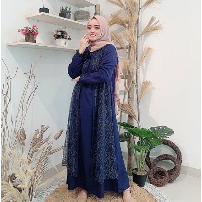 LAUDY DRESS / DRESS TULLE / TULLE PREMIUM / GAMIS KONDANGAN / BAJU LEBARAN