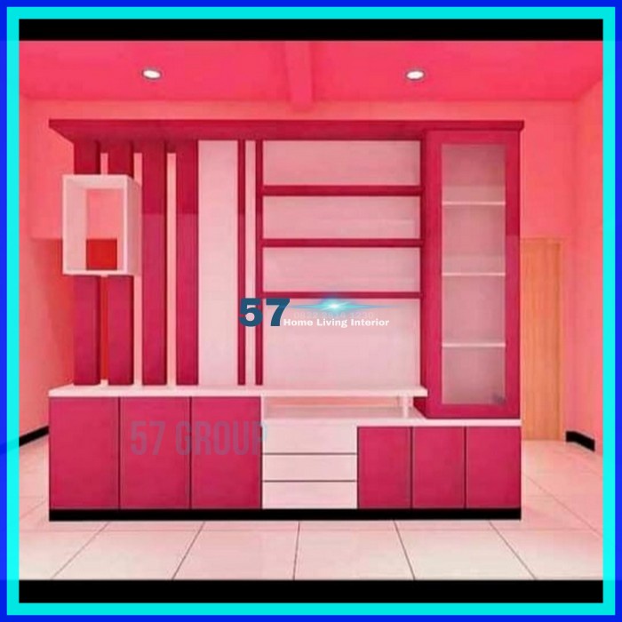 LemariPenyekat Ruangan Minimalis Bahan Plywood HPL Free Desain