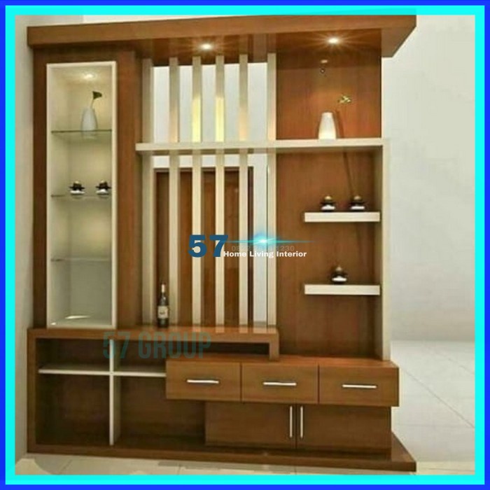 Lemari Partisi Pemisah Ruangan Penyekat Minimalis Bahan Multiplek HPL  Elegan
