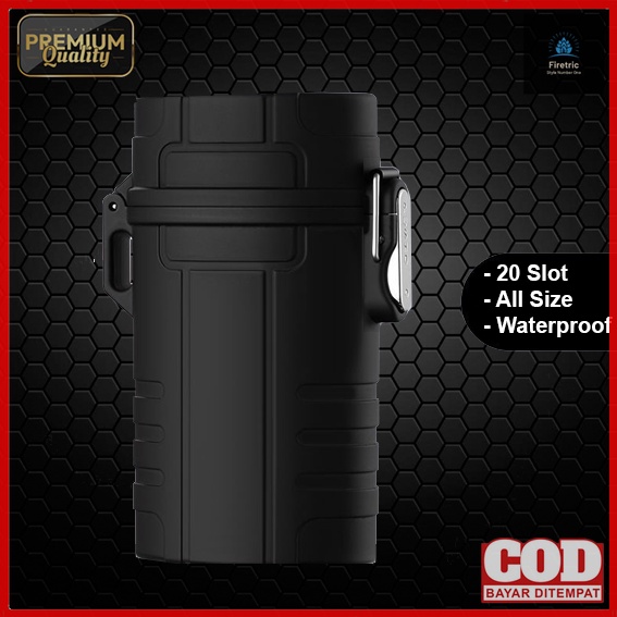Firetric Kotak Tempat RKK + Korek Api Elektrik Lighter USB Charging/Wadah RKK Plus Korek Keren