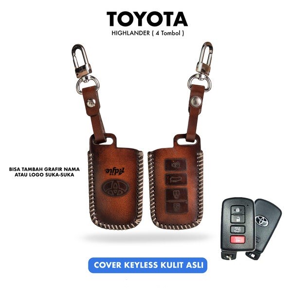 Cover Keyless Kulit Asli Untuk Mobil Toyota Highlander