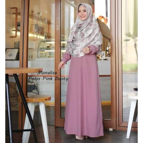 New gamis polos syari wolfis monalisa