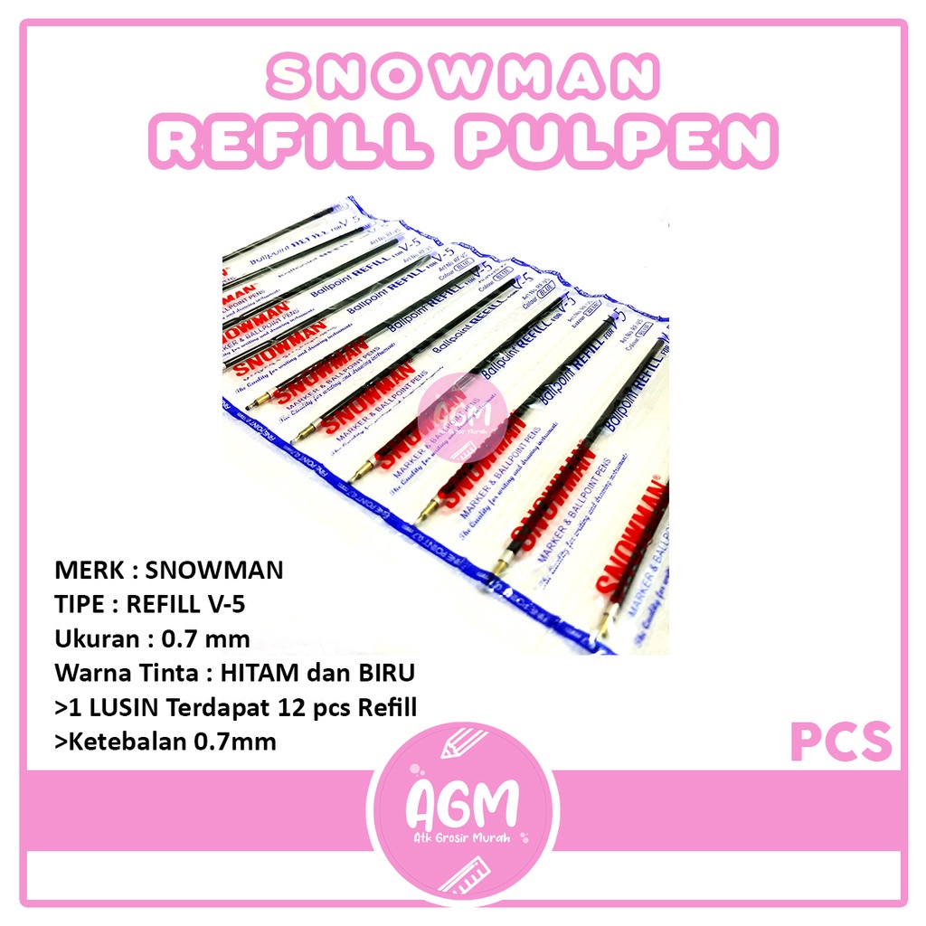 

SNOWMAN - Balpoint Pen Refill Tipe RF-V 5 - Lusin