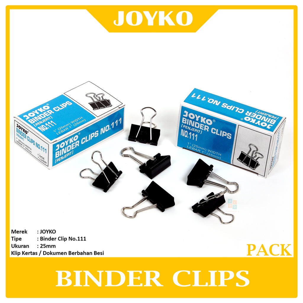 

JOYKO - Binder Clip Dokumen Kertas 111 - Pack
