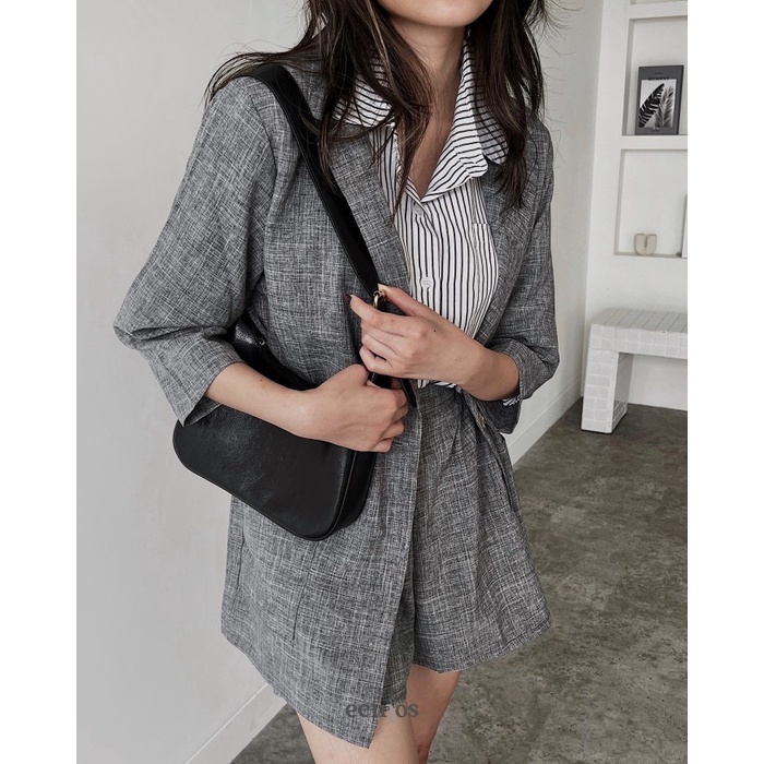 ECINOS: Oversized Blazer Set - Grey, Blazer only