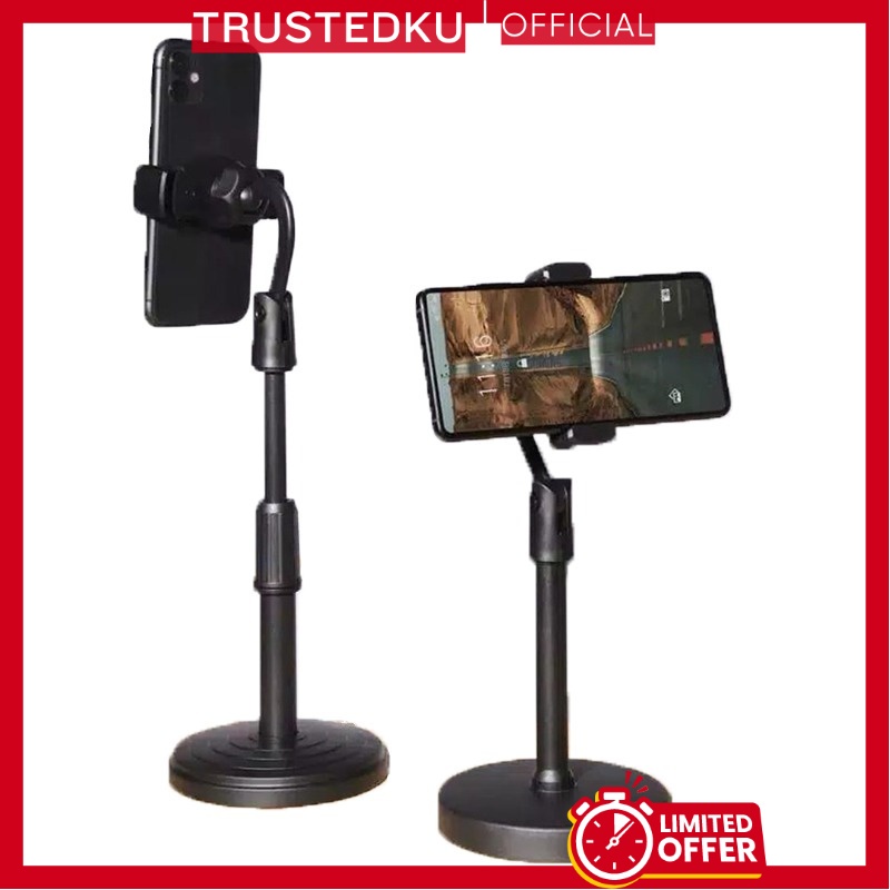 Wibawa Otomotif Holder Hp Tiang Live Stand Hp Adjustable Universal Desktop Meja Lipat 360 Derajat