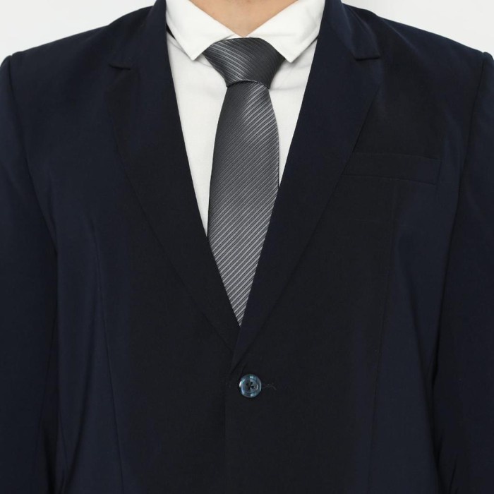best -Code Male Jas Blazer Pria Navy Blue Kancing2 Slimfit - Navy Blue, XL