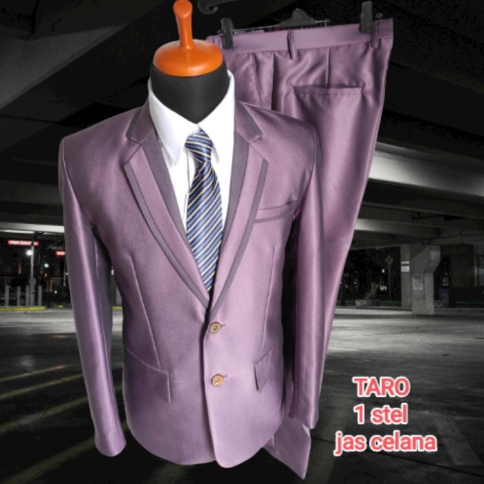 best -Jas Wedding semi WOOL Jas Pria Stelan Jas nikah dan Celana Blazer Jas - Lilac Muda, S