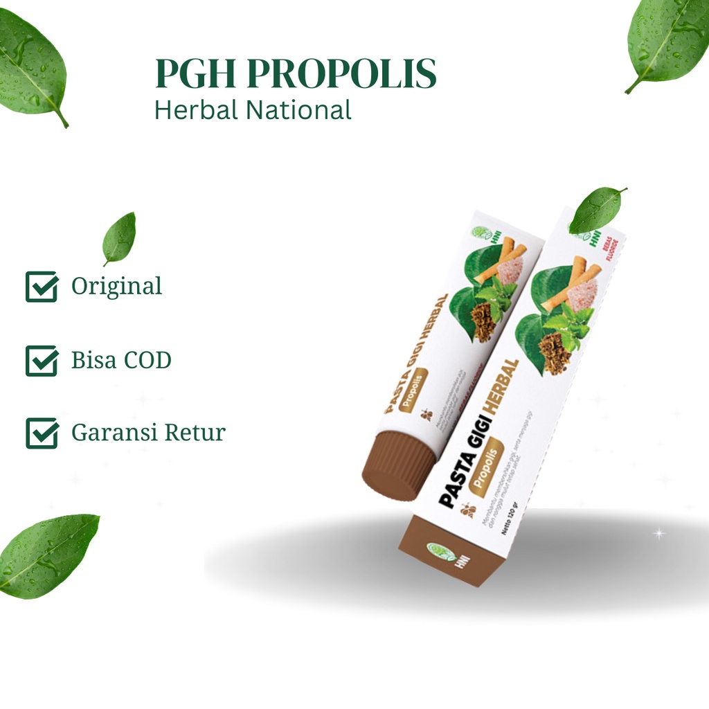 

PASTA GIGI HERBAL / PGH Propolis - Mengandung Ekstrak Khusus - HNI BPOM - Produk Herbal