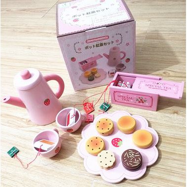 goplay.id - WOODEN MOTHER GARDEN TEA SET PINK PRETEND PLAY - mainan cangkir gelas - mainan edukasi a
