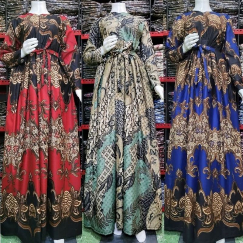 BAJU BATIK KEREN KEKINIAN TERMURAH /Gamis Batik (COD) MANGGAR Gamis Batik Pesta Model Terbaru di sho