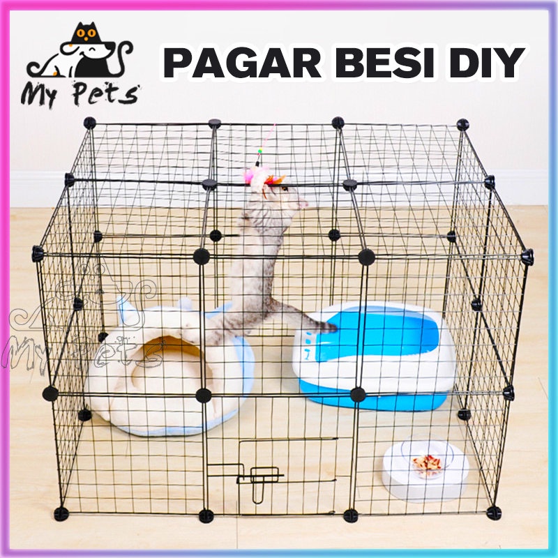 Kandang Kucing Kandang Anjing Pagar Kucing Anjing Pet Cage Pagar Besi DIY