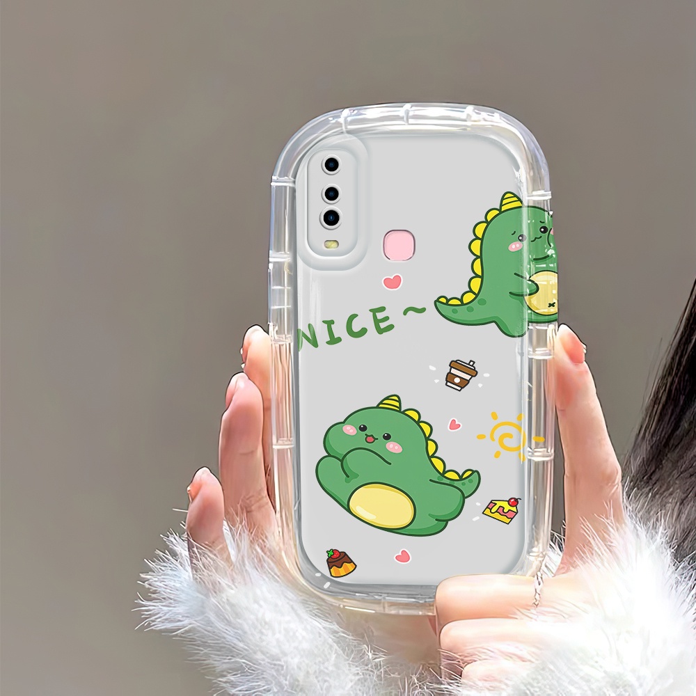 Vivo Y12 Y15 Y17 1902 Untuk Hp Casing Anti Jatuh Phone Case Cute Dinosaurs Cassing Handphone Soft Cover