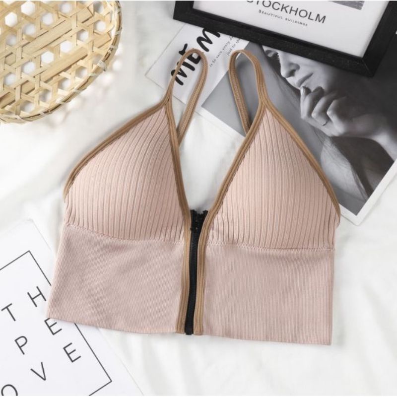 BRA SPORT DENGAN RESRITING ELEGAN/BRALETTE ALA KOREA/BRA SEXI /TANKTOP BRA KROPTOP-Pink