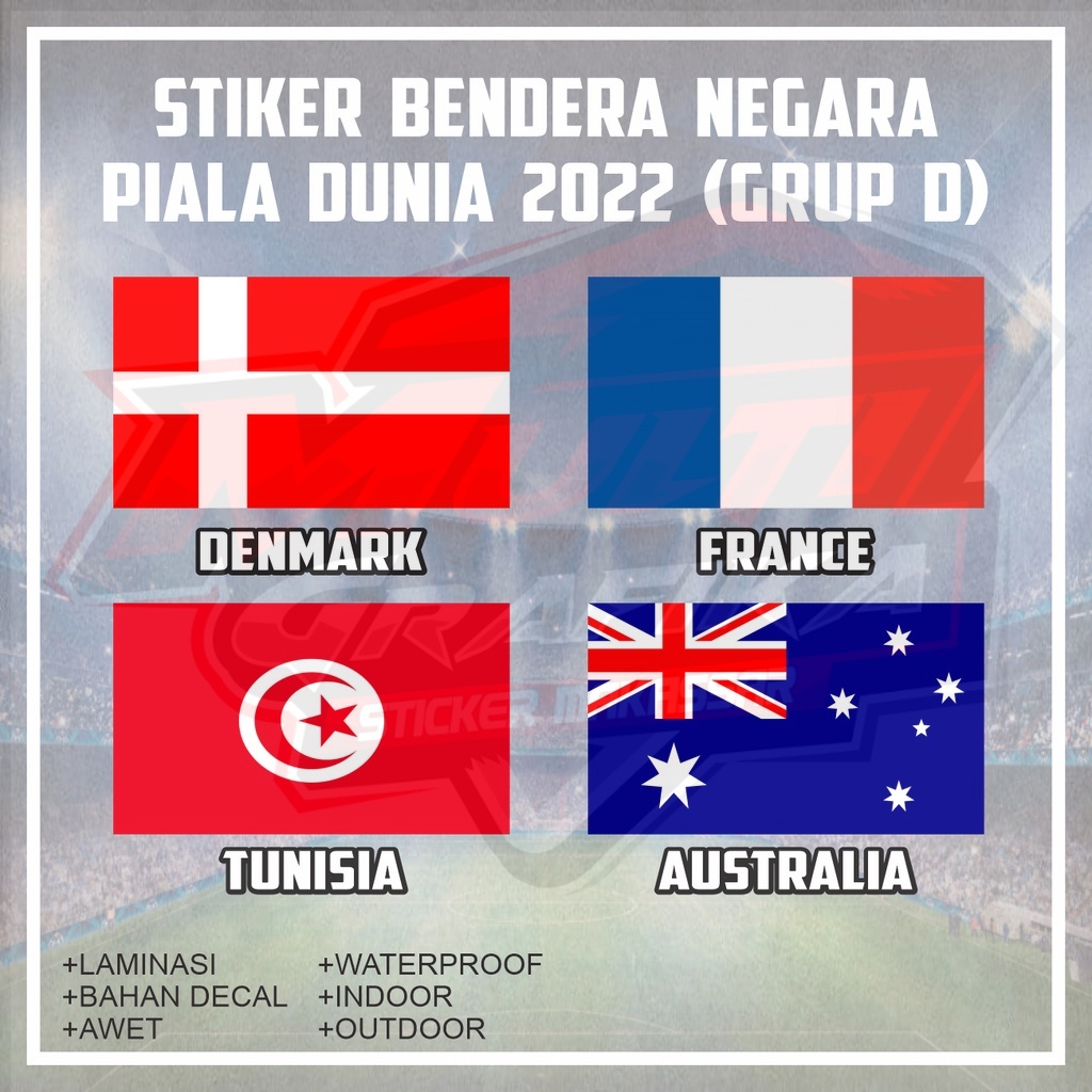 

Stiker Bendera Negara Australia Denmark France Tunisia Fifa Piala Dunia Grup D Wallpaper Walpaper Dekorasi