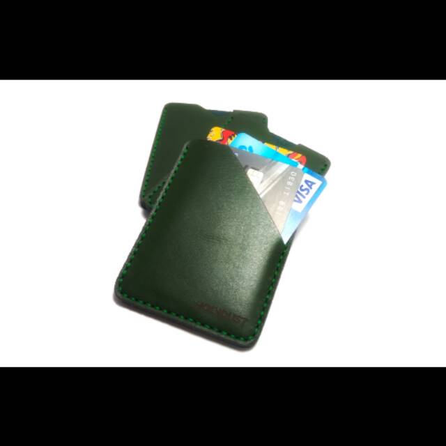 

Card holder simpel kulit asli warna hijau