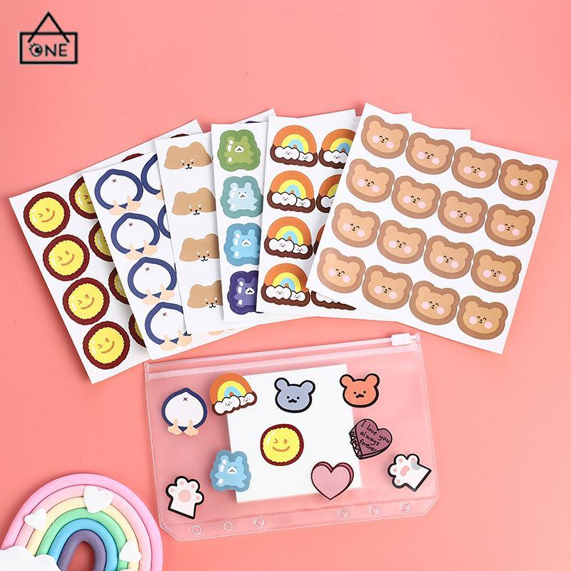 

COD❤️1 stiker gaya korea saku beruang pelangi lucu -A.one