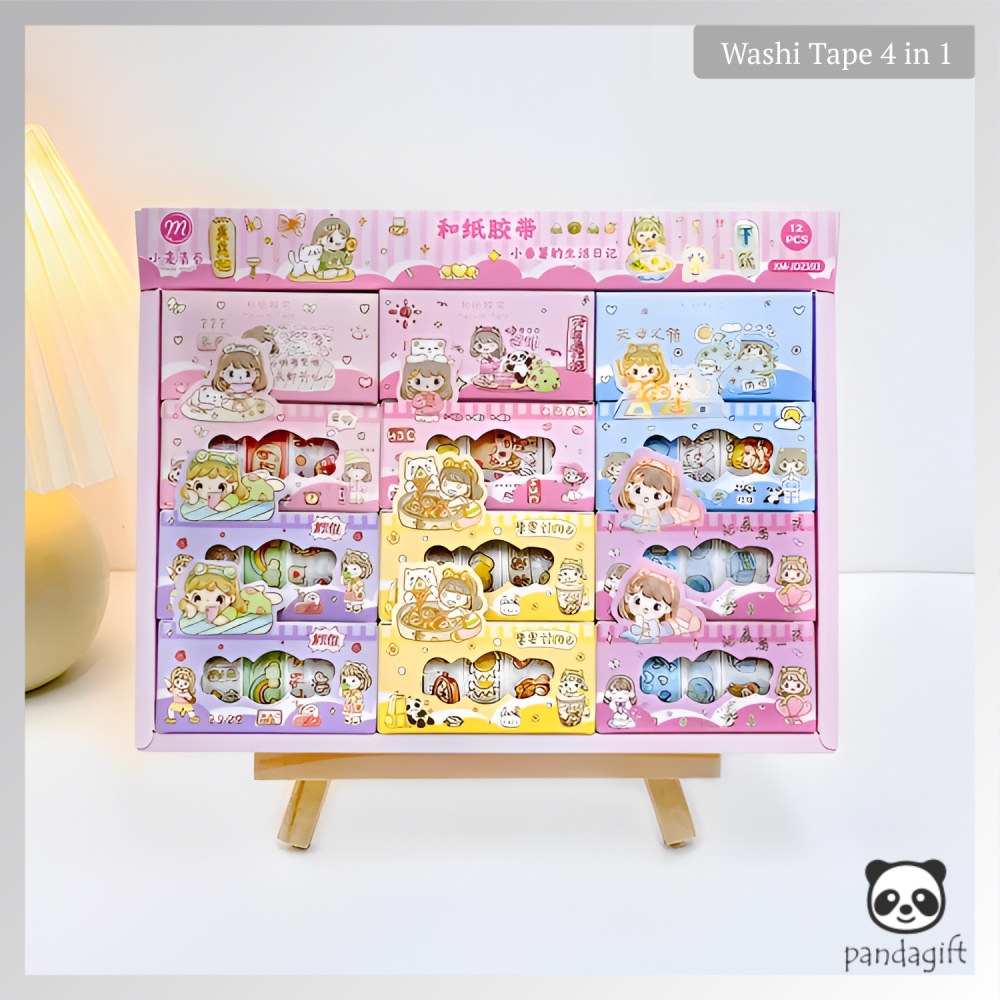 

Washi Tape Roll Set 4 in 1 / Isolasi Kertas Motif Kartun - GG0291