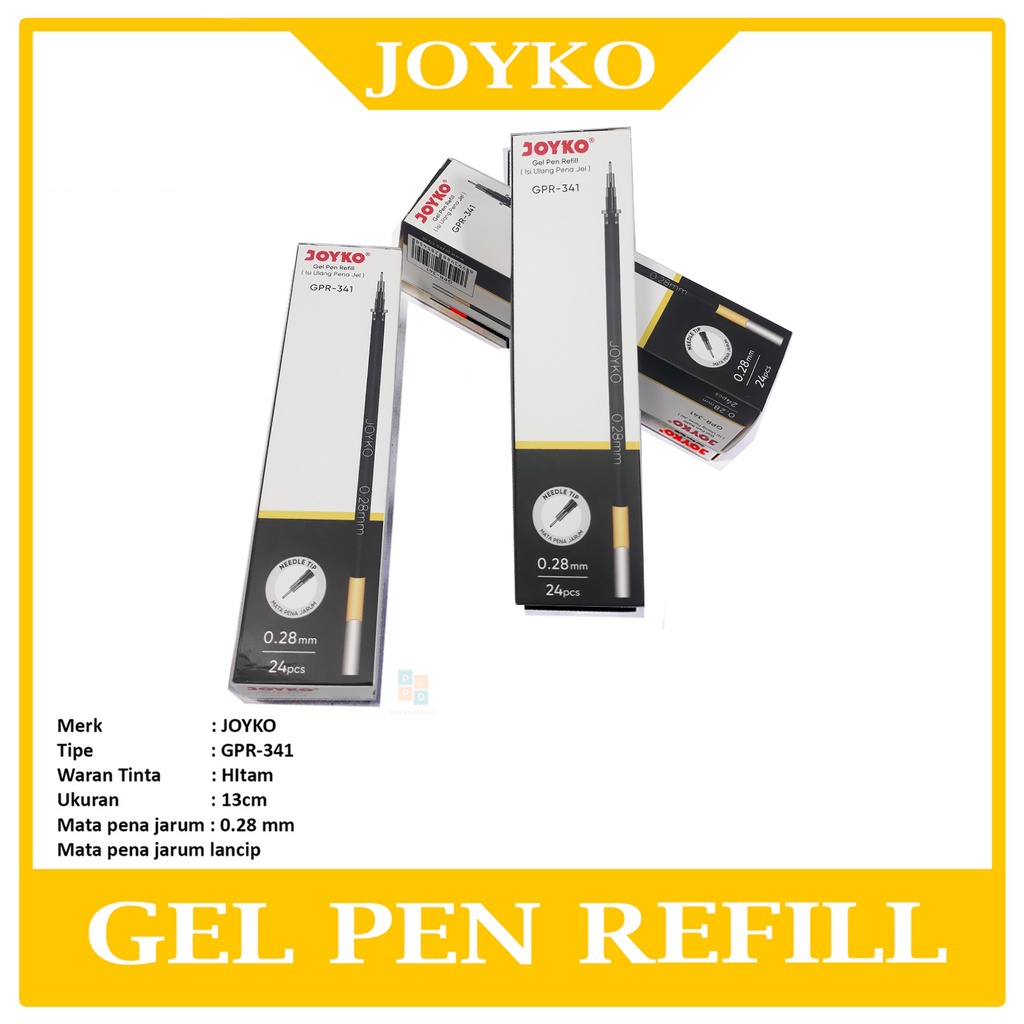 

JOYKO - Refill - Isi Ulang Pulpen Gel GP-341 0.28mm Hitam - Pcs