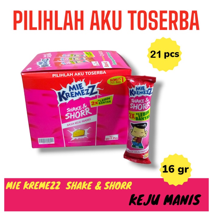 

Mie Kremezz Shake & SHORR Rasa KEJU MANIS BOX - ( HARGA 1 BOX )