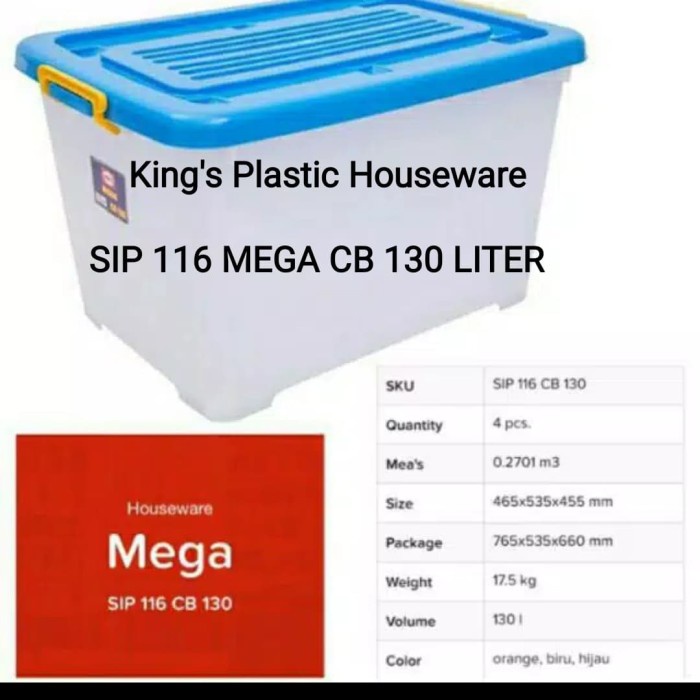 

New SHINPO SIP 116 MEGA CB 130 Liter Container Box Kontainer Serbaguna