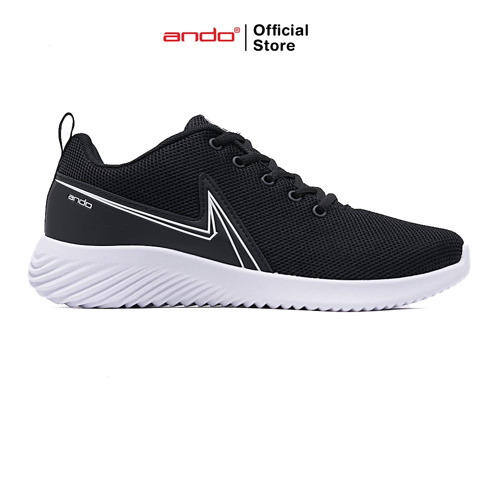 Ando Sepatu Sneakers Boaz Jt Pria Dewasa - Hitam/Putih Sepatu Murah Official Tali Terbaru Keren