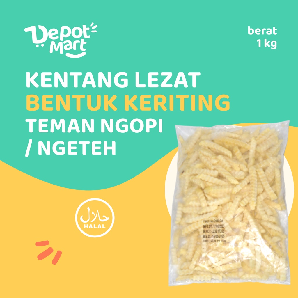 

Kentang Frozen 1 Kg Bentuk Crincle Cut
